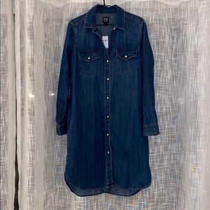 Gap Denim Snap-up Shirt Dress